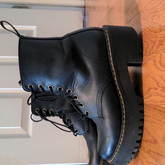 Black Shriver heeled platform boots - Picture 2 of 5